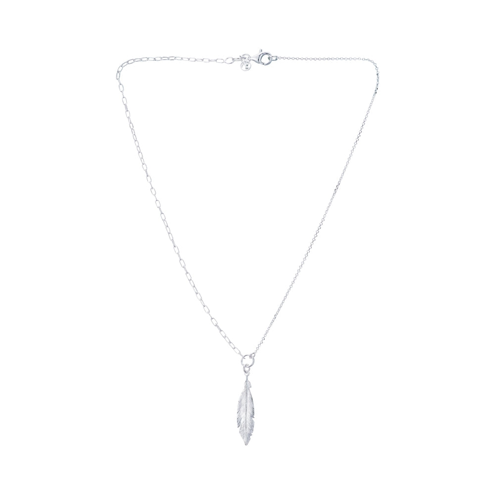 Argento Recycled Silver Feather Necklace