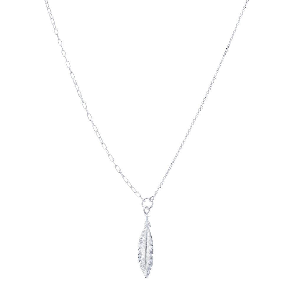 Argento Recycled Silver Feather Necklace