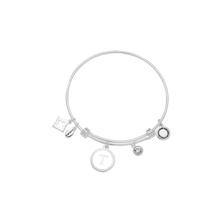 Karma Silver Letter Coin Bangle