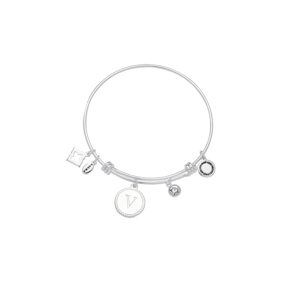 Karma Silver Letter Coin Bangle