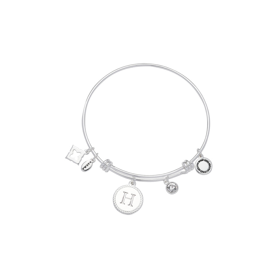 Karma Silver Letter Coin Bangle