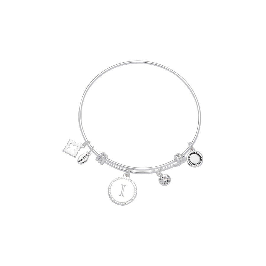 Karma Silver Letter Coin Bangle