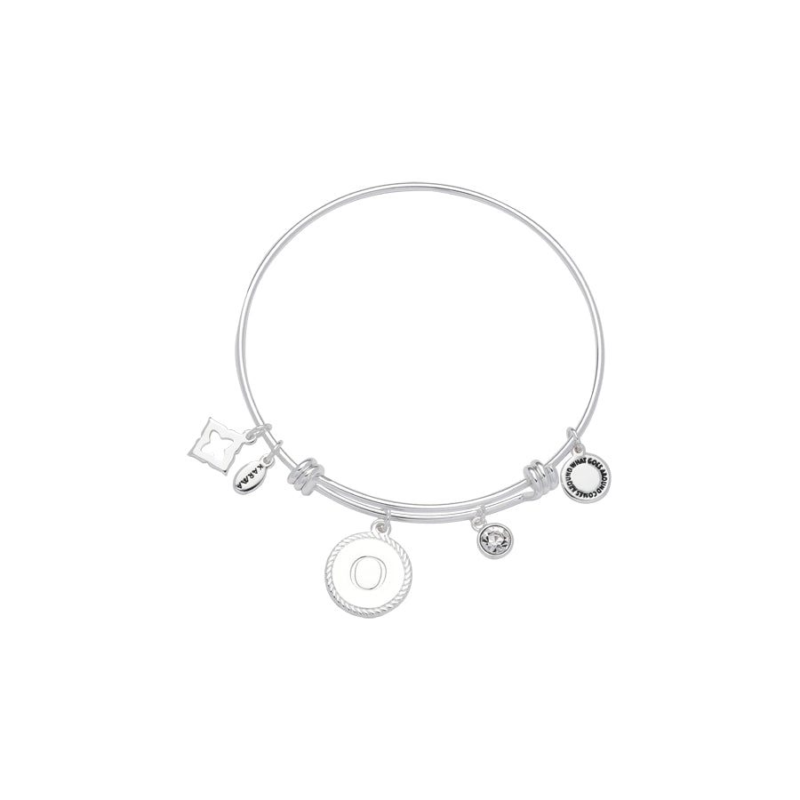 Karma Silver Letter Coin Bangle