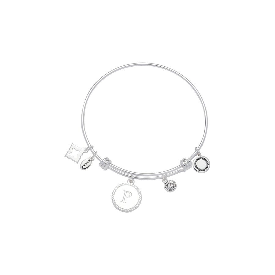 Karma Silver Letter Coin Bangle