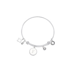 Karma Silver Letter Coin Bangle
