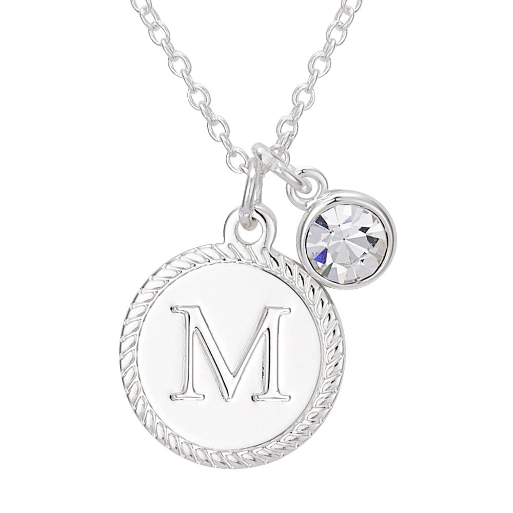 Karma Silver Letter Coin Necklace