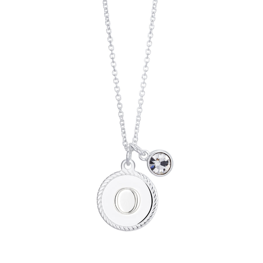 Karma Silver Letter Coin Necklace