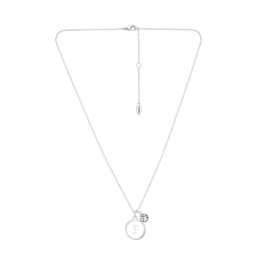 Karma Silver Letter Coin Necklace