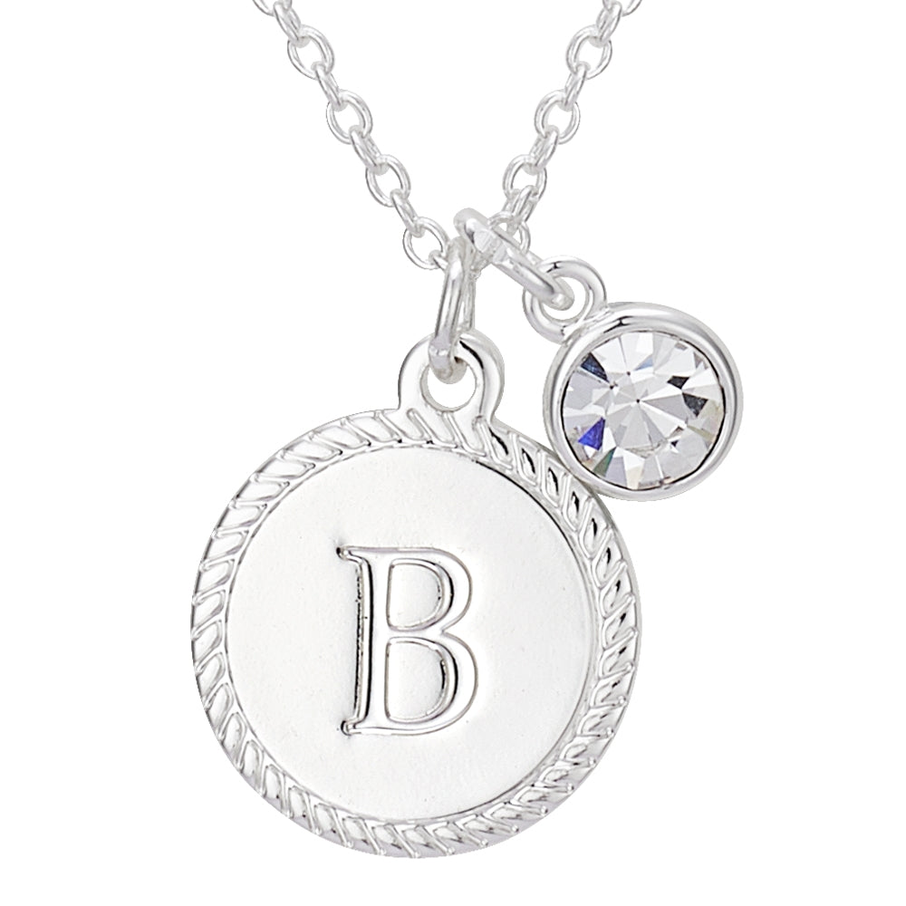 Karma Silver Letter Coin Necklace