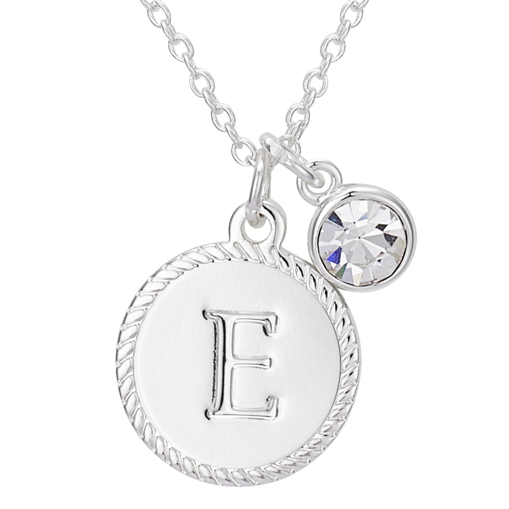 Karma Silver Letter Coin Necklace