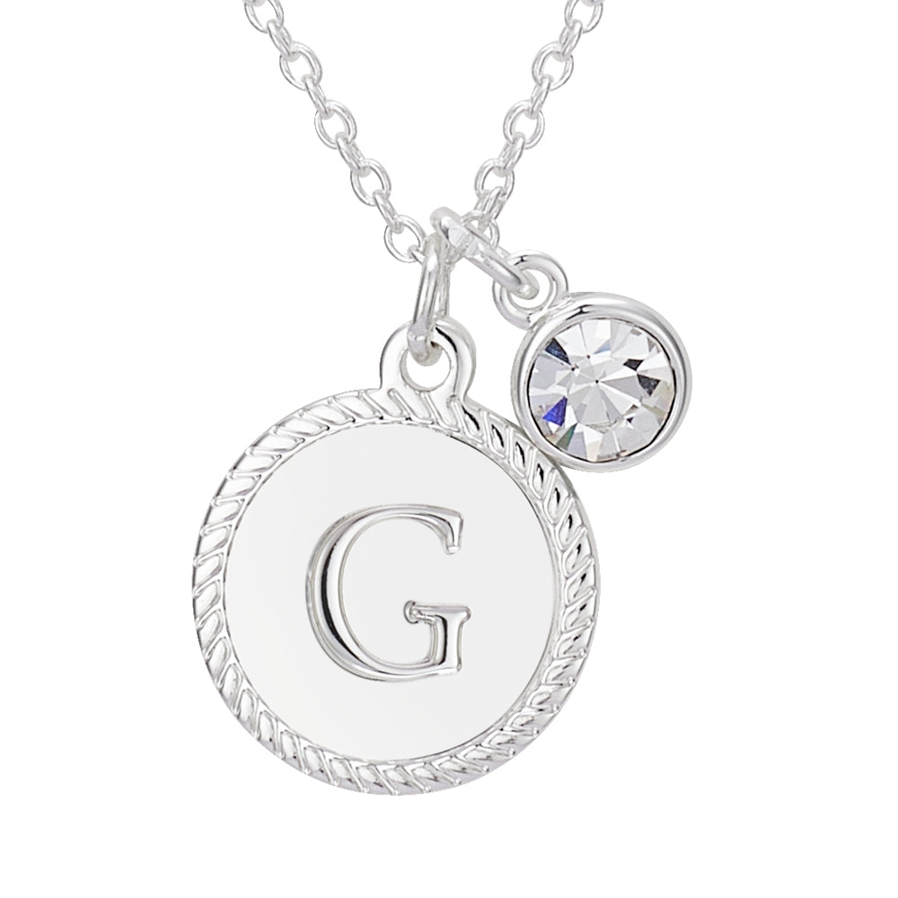 Karma Silver Letter Coin Necklace