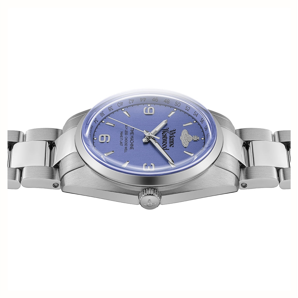 Vivienne Westwood Silver + Blue Penning Watch