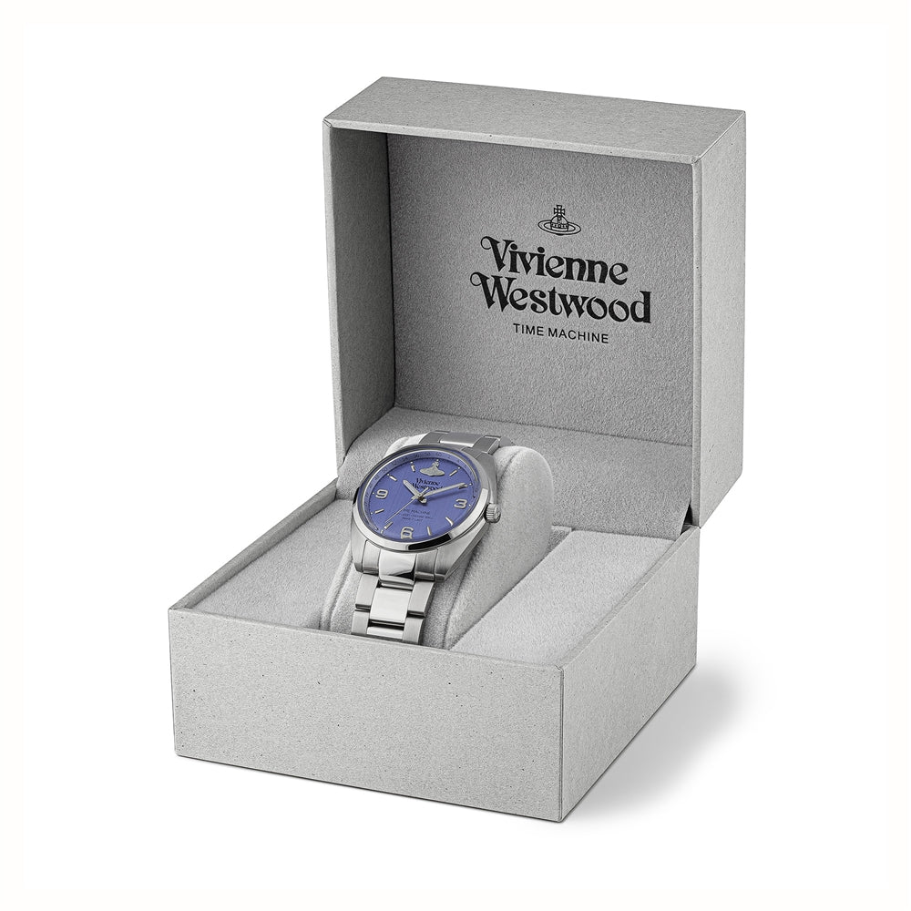Vivienne Westwood Silver + Blue Penning Watch