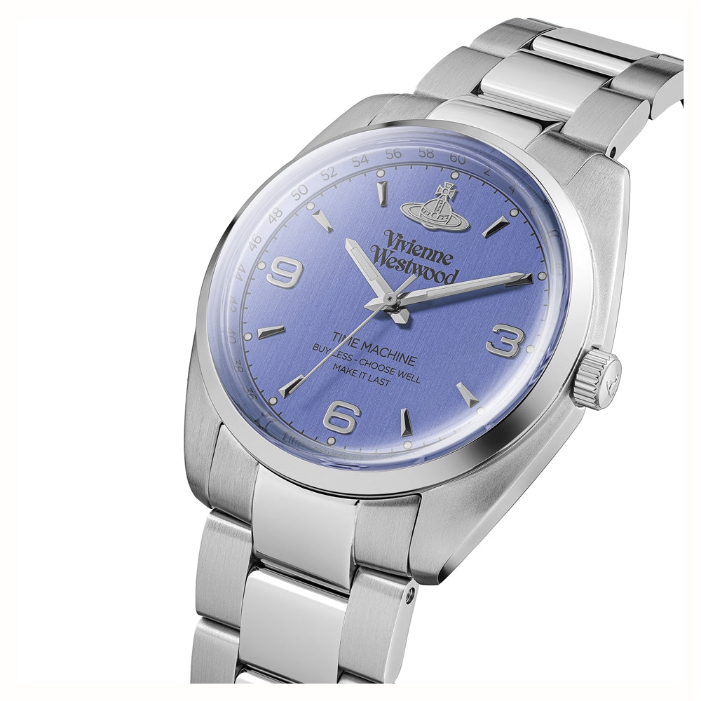 Vivienne Westwood Silver + Blue Penning Watch