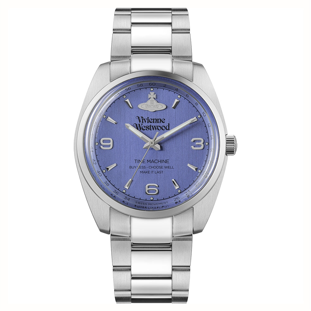Vivienne Westwood Silver + Blue Penning Watch