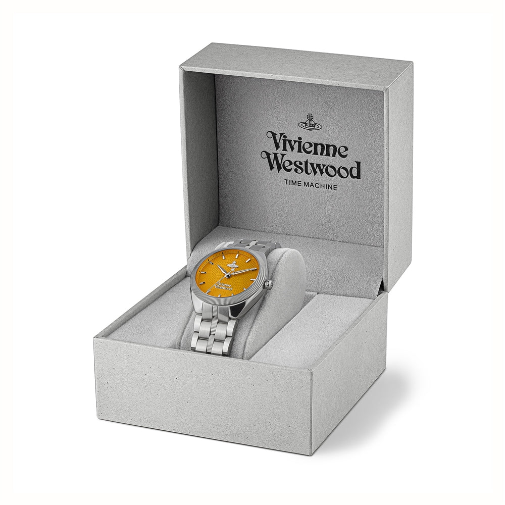 Vivienne Westwood Silver + Orange Mews Watch