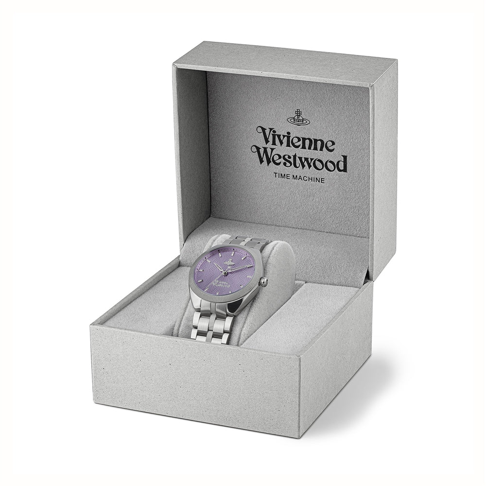 Vivienne Westwood Silver + Purple Mews Watch
