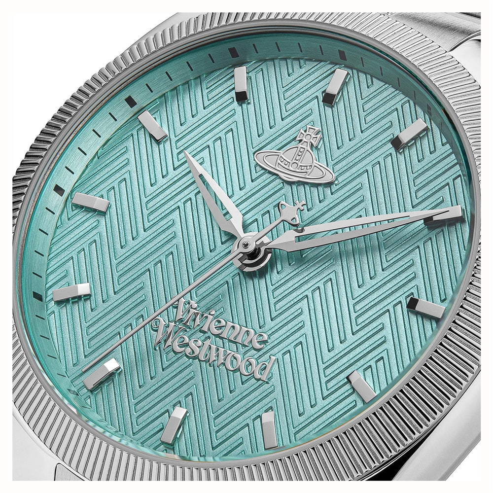 Vivienne Westwood Silver + Turquoise Mews Watch
