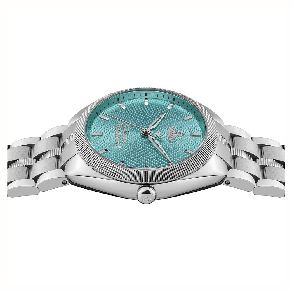 Vivienne Westwood Silver + Turquoise Mews Watch