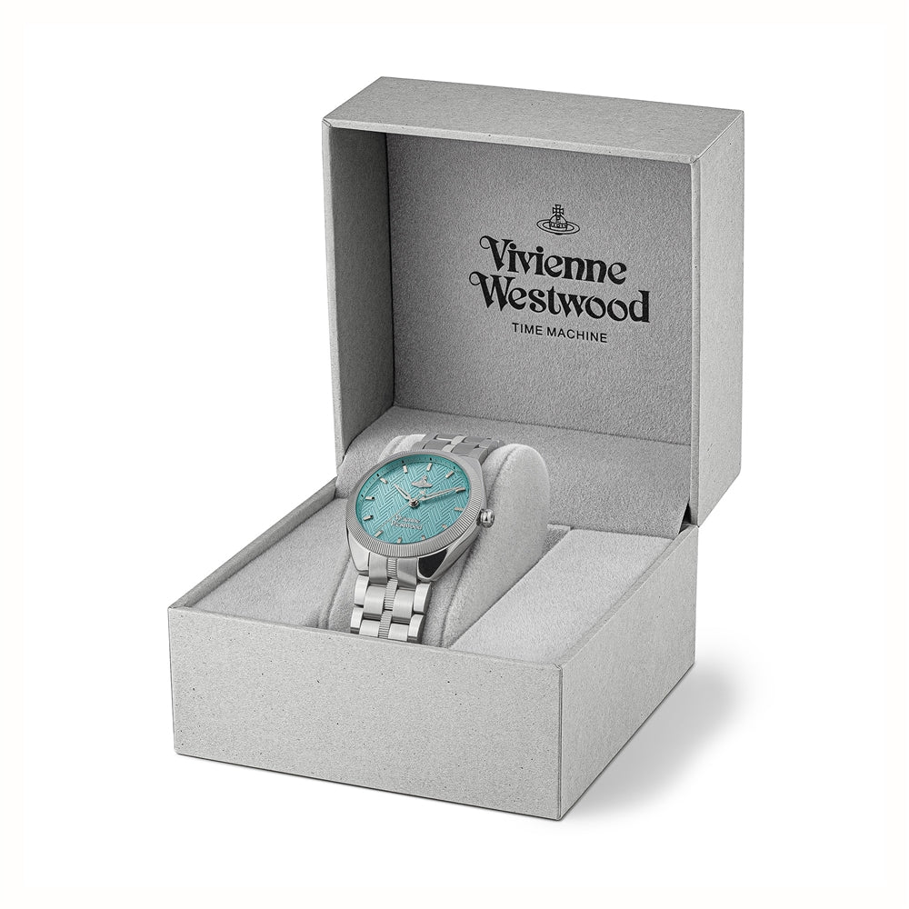 Vivienne Westwood Silver + Turquoise Mews Watch