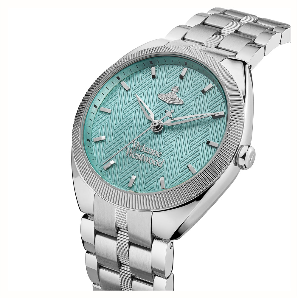 Vivienne Westwood Silver + Turquoise Mews Watch