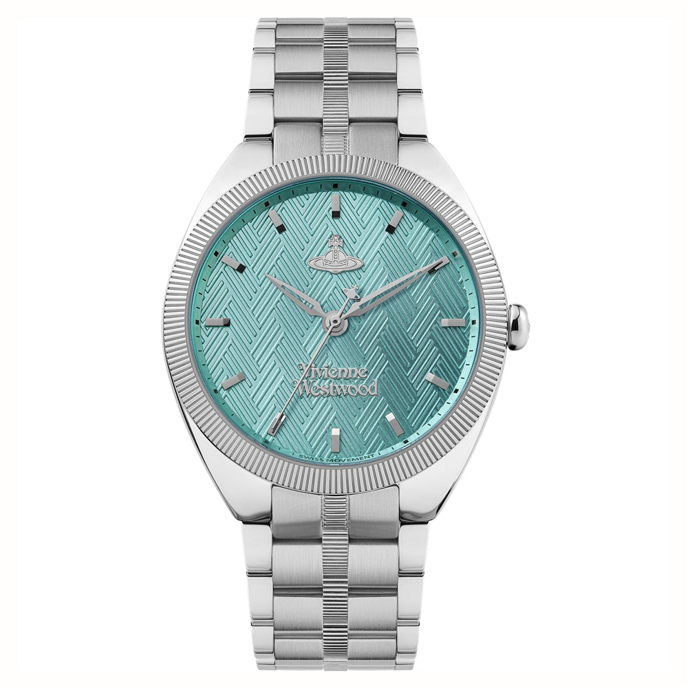 Vivienne Westwood Silver + Turquoise Mews Watch