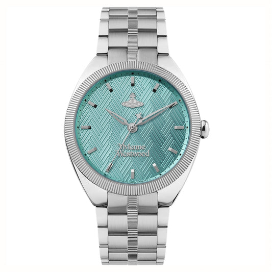 Vivienne Westwood Silver + Turquoise Mews Watch