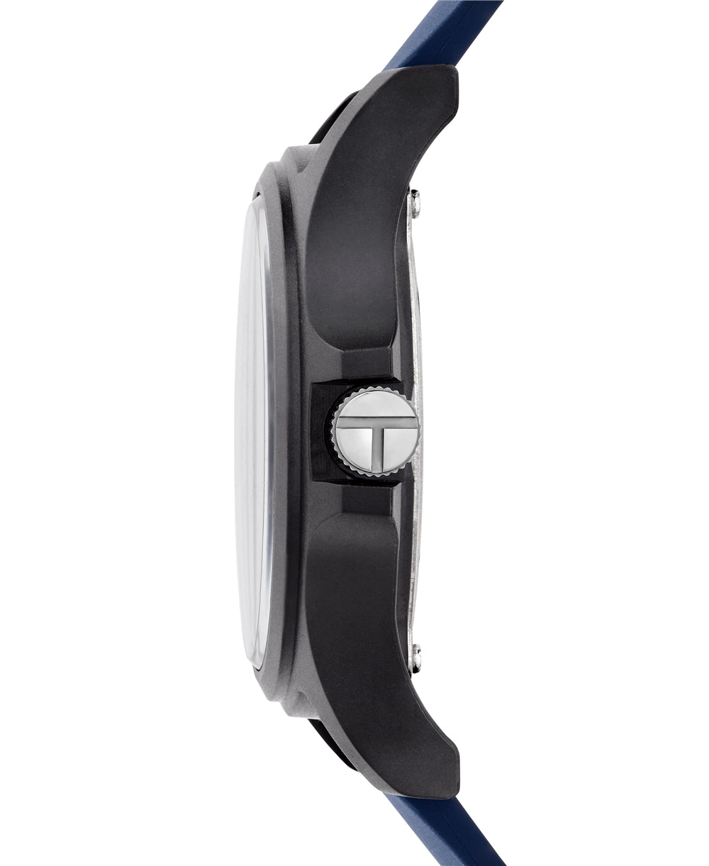 Ted Baker Mens Blue Silicone Strap Watch