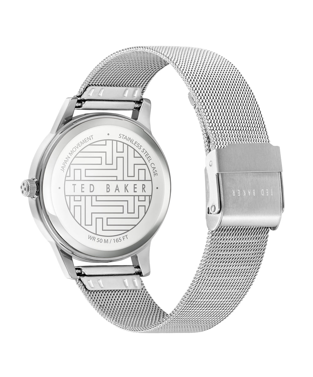 Ted Baker Silver Glitter Mesh Watch