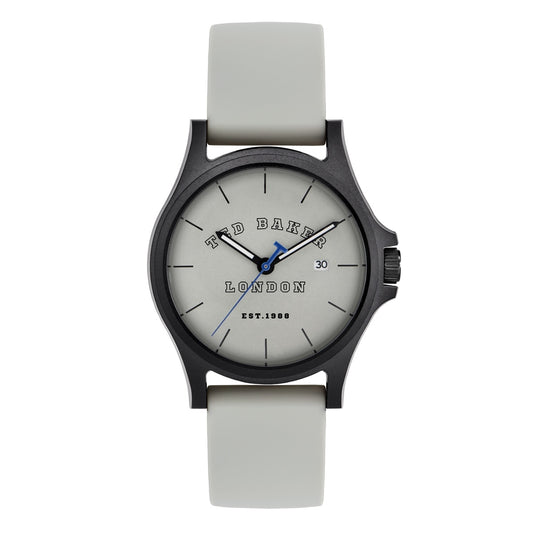 Ted Baker Mens Grey Silicone Strap Watch