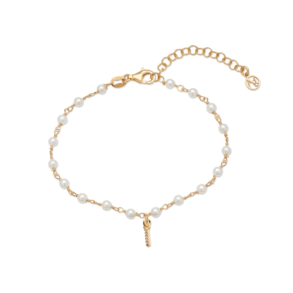 Argento Gold Letter Pearl Bracelet