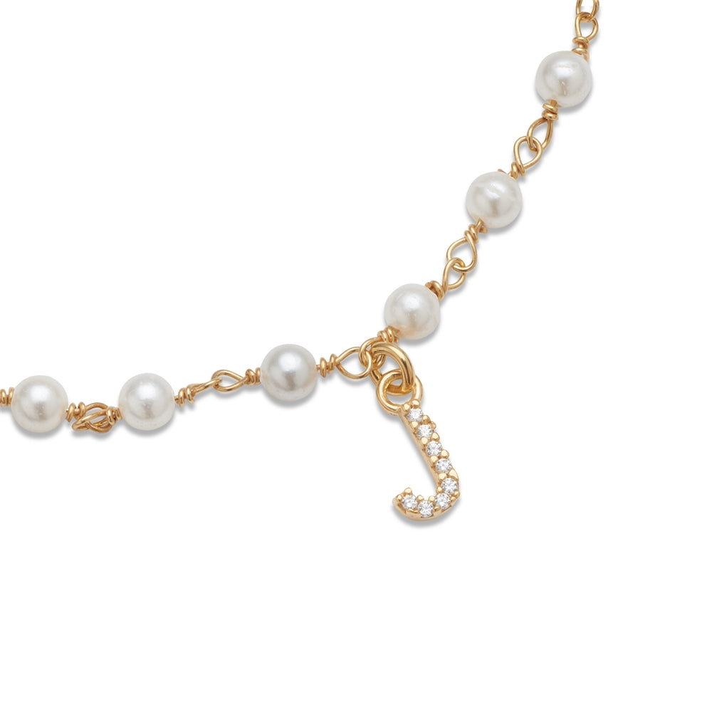 Argento Gold Letter Pearl Bracelet