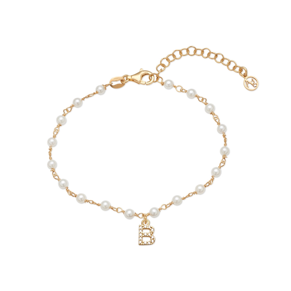Argento Gold Letter Pearl Bracelet