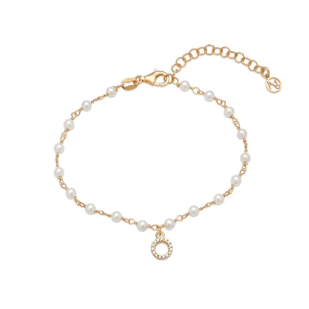 Argento Gold Letter Pearl Bracelet