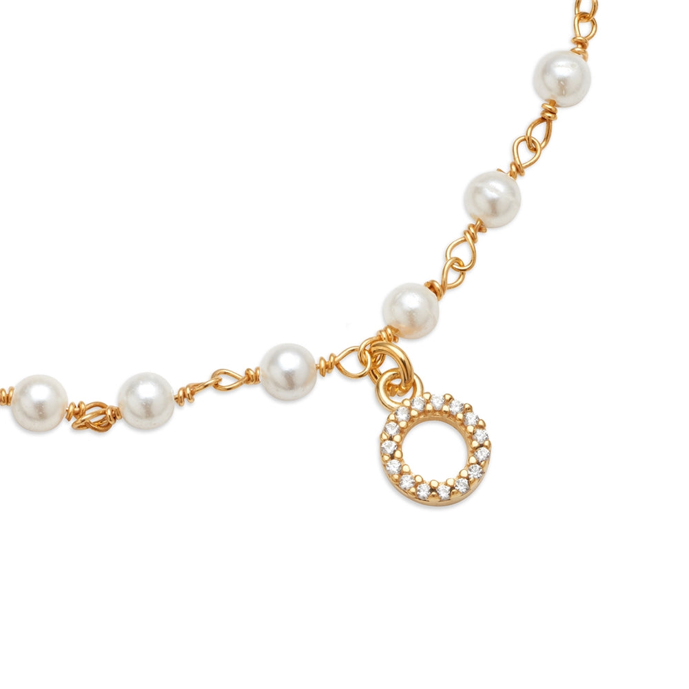 Argento Gold Letter Pearl Bracelet