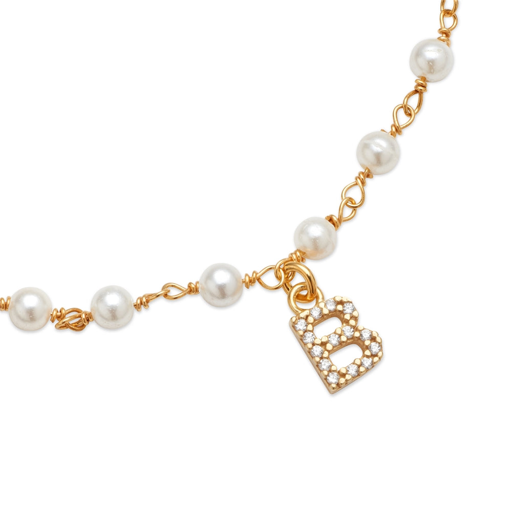Argento Gold Letter Pearl Bracelet