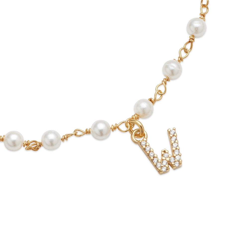 Argento Gold Letter Pearl Bracelet