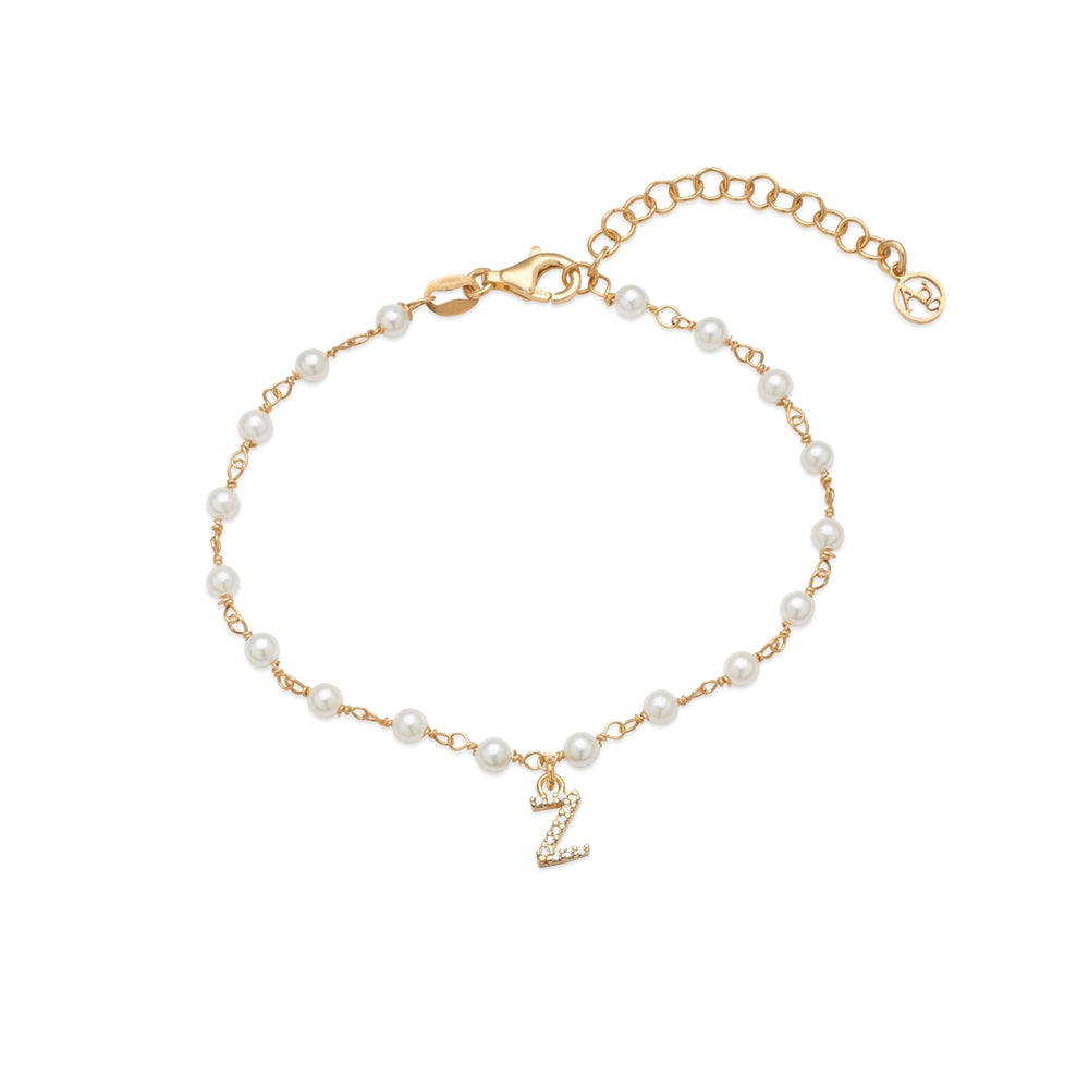 Argento Gold Letter Pearl Bracelet
