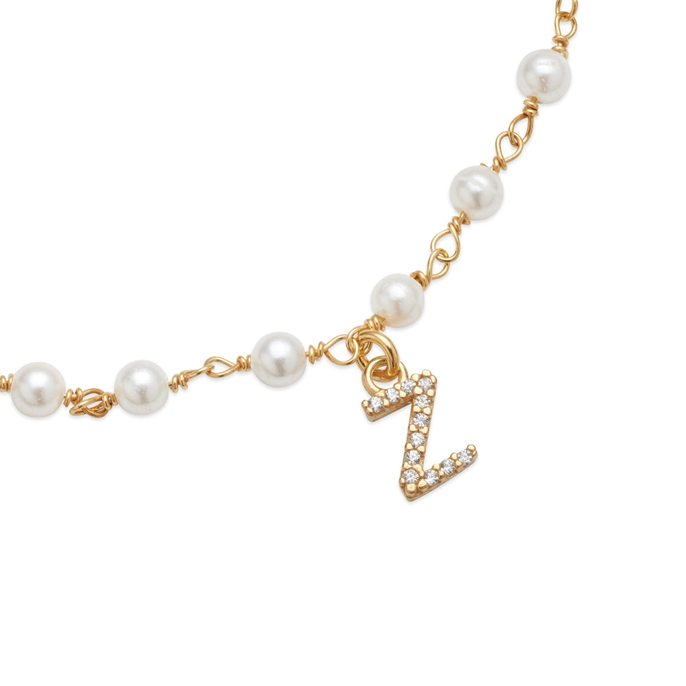 Argento Gold Letter Pearl Bracelet