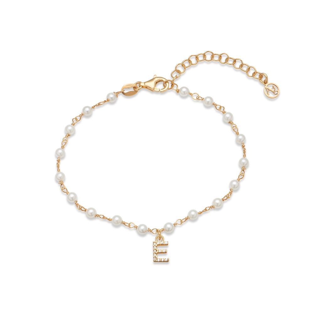 Argento Gold Letter Pearl Bracelet