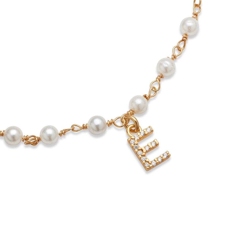 Argento Gold Letter Pearl Bracelet