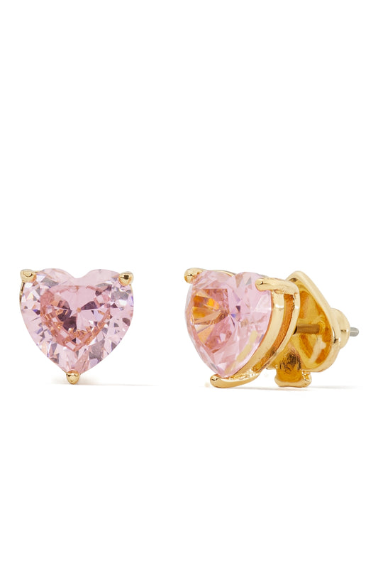 Kate Spade New York Gold Pink Crystal Heart Earrings