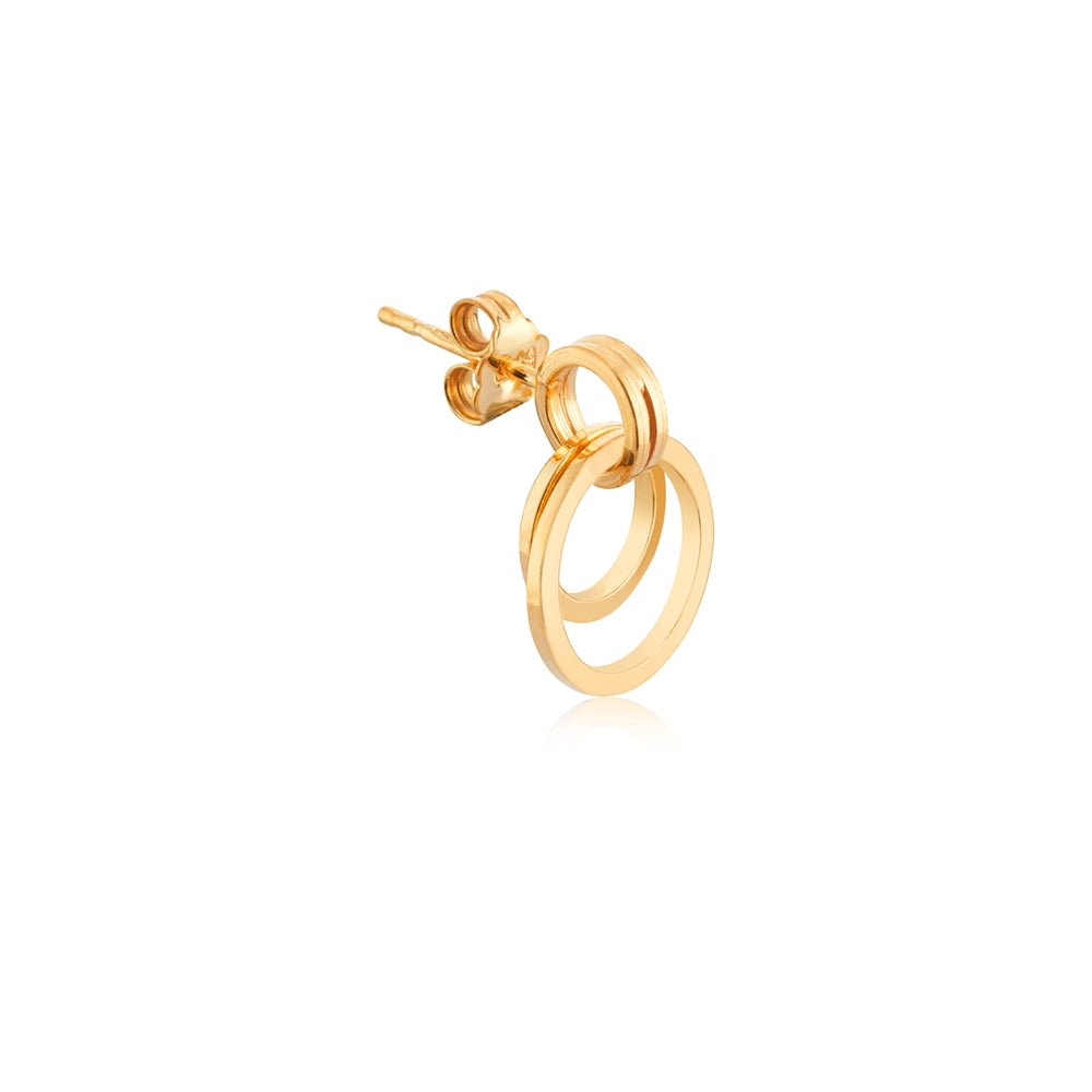 Argento Gold Double Circle Drop Earrings