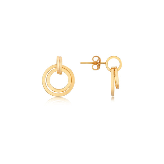 Argento Gold Double Circle Drop Earrings