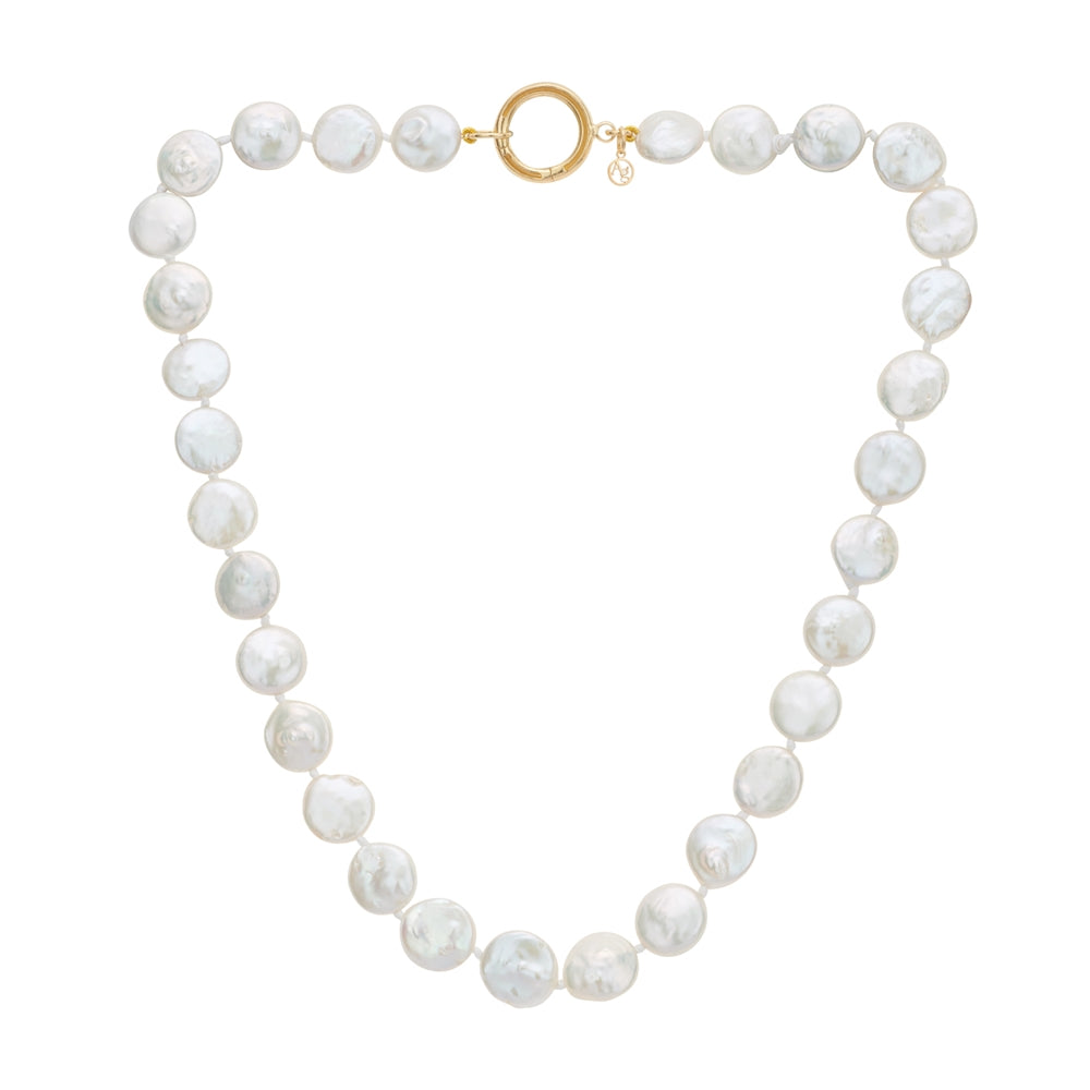 Argento Gold Flat Pearl Necklace