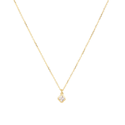 Argento Gold Petite Clover CZ Necklace