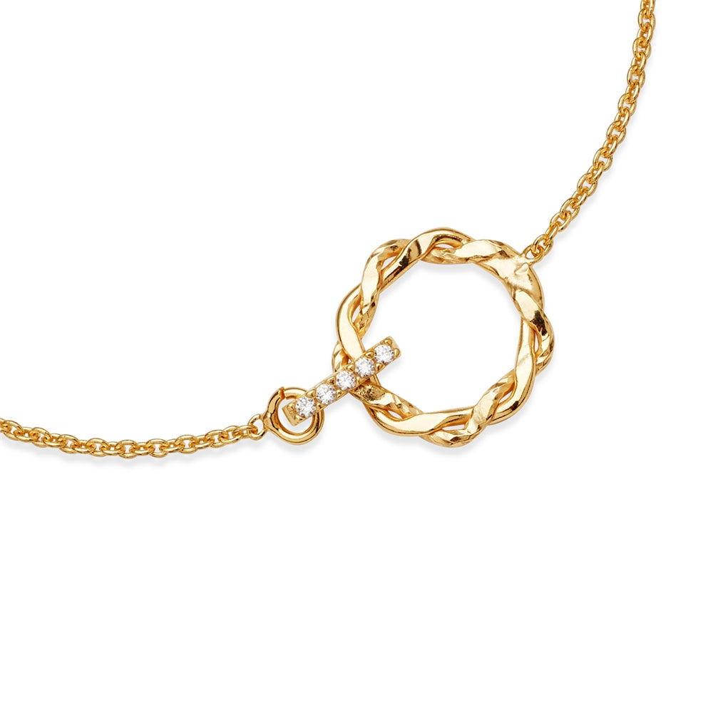 Argento Gold Twist Crystal Circle Bracelet
