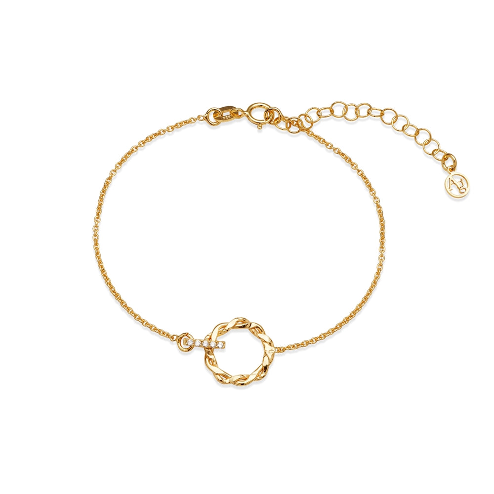 Argento Gold Twist Crystal Circle Bracelet