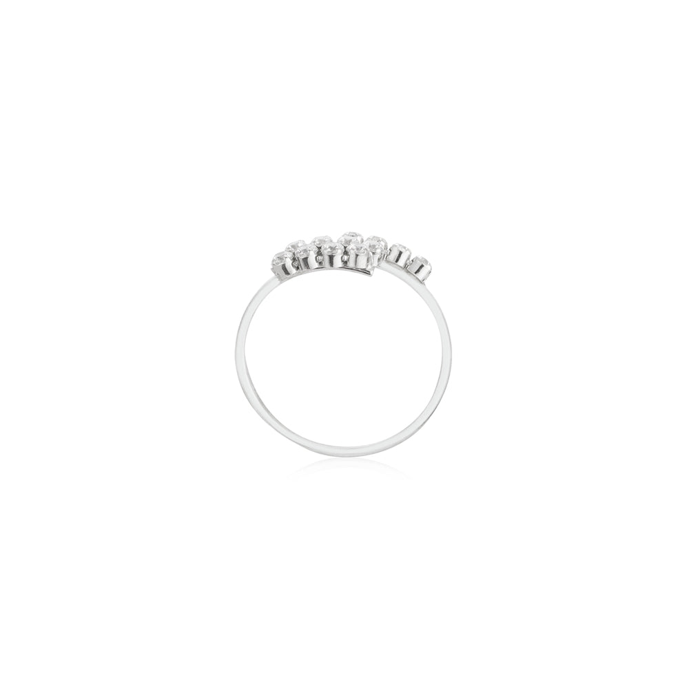 Argento Silver Crystal Open Bar Ring