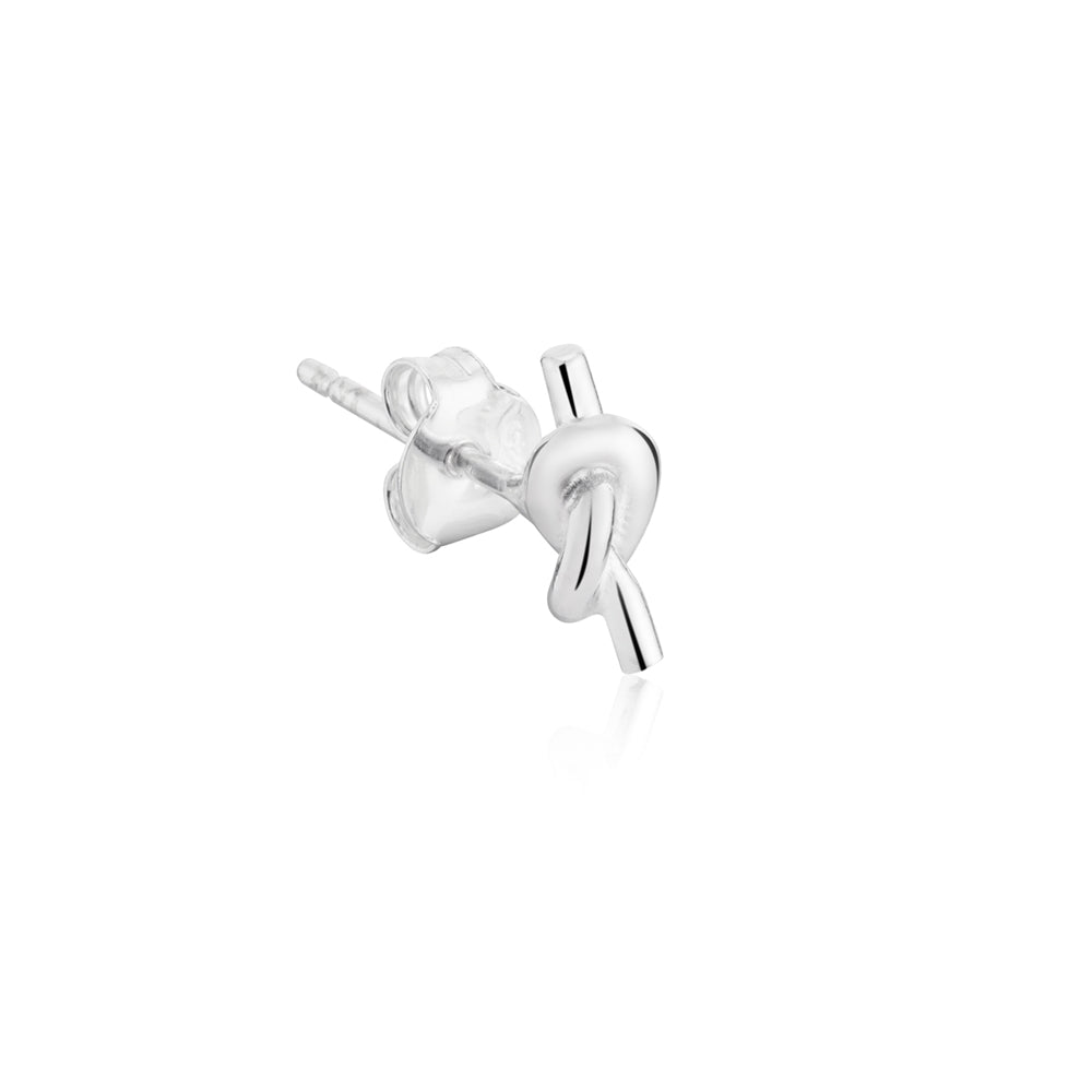 Argento Silver Knot Bar Stud Earrings